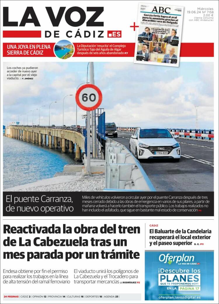 Portada de La Voz de Cádiz (Espa&ntilde;a)