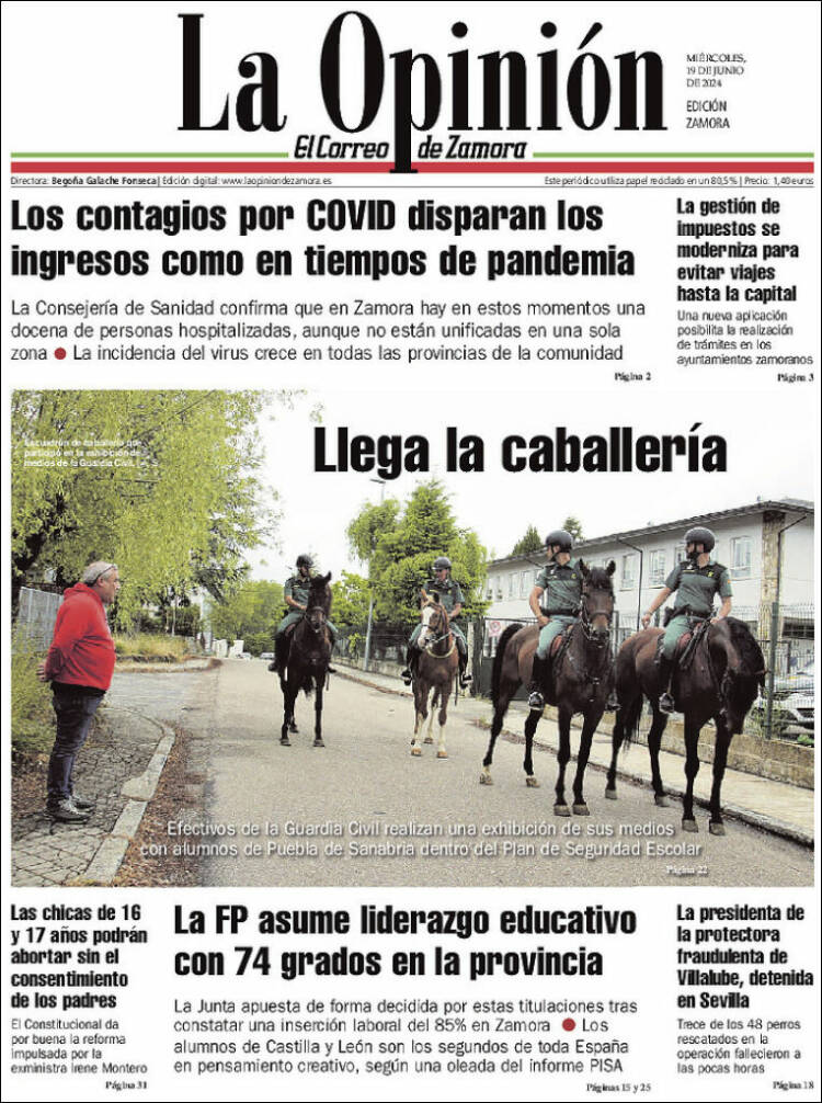Portada de La Opinión - El Correo de Zamora (Espa&ntilde;a)
