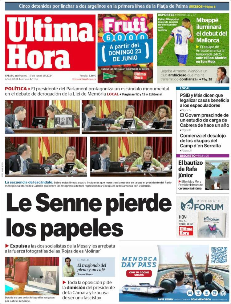 Portada de Última Hora (Espa&ntilde;a)