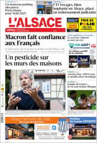Portada de Journal L'Alsace (Francia)