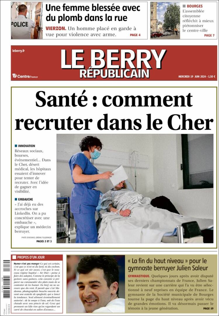 Portada de Berry Republicain (Francia)