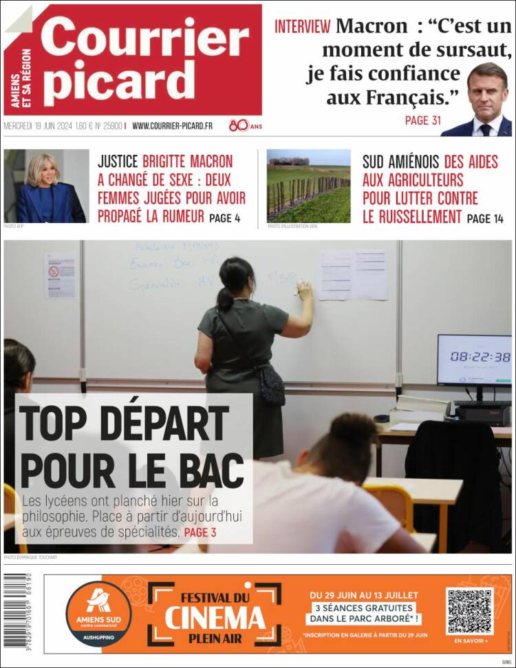 Portada de Courrier Picard (Francia)