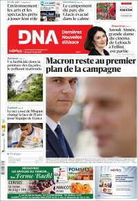 Portada de Les Dernières Nouvelles d'Alsace (Francia)