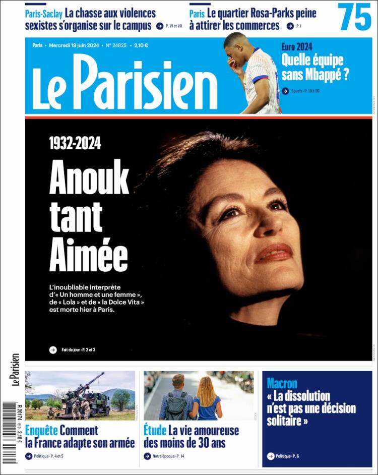 Portada de Le Parisien (Francia)