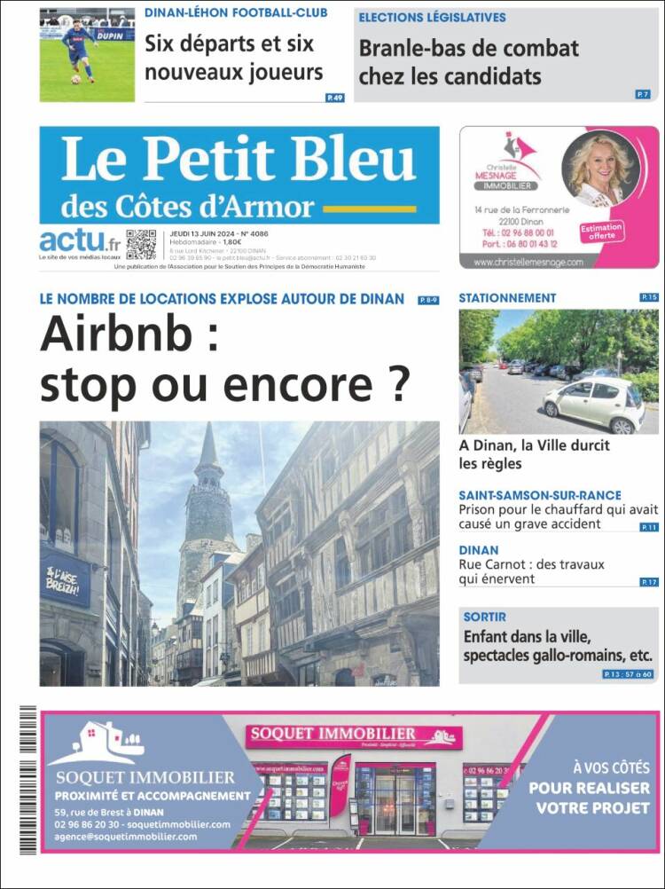 Portada de Le Petit Bleu (Francia)