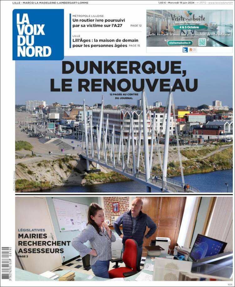 Portada de La Voix du Nord (Francia)