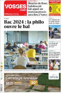 Portada de Vosges Matin (Francia)