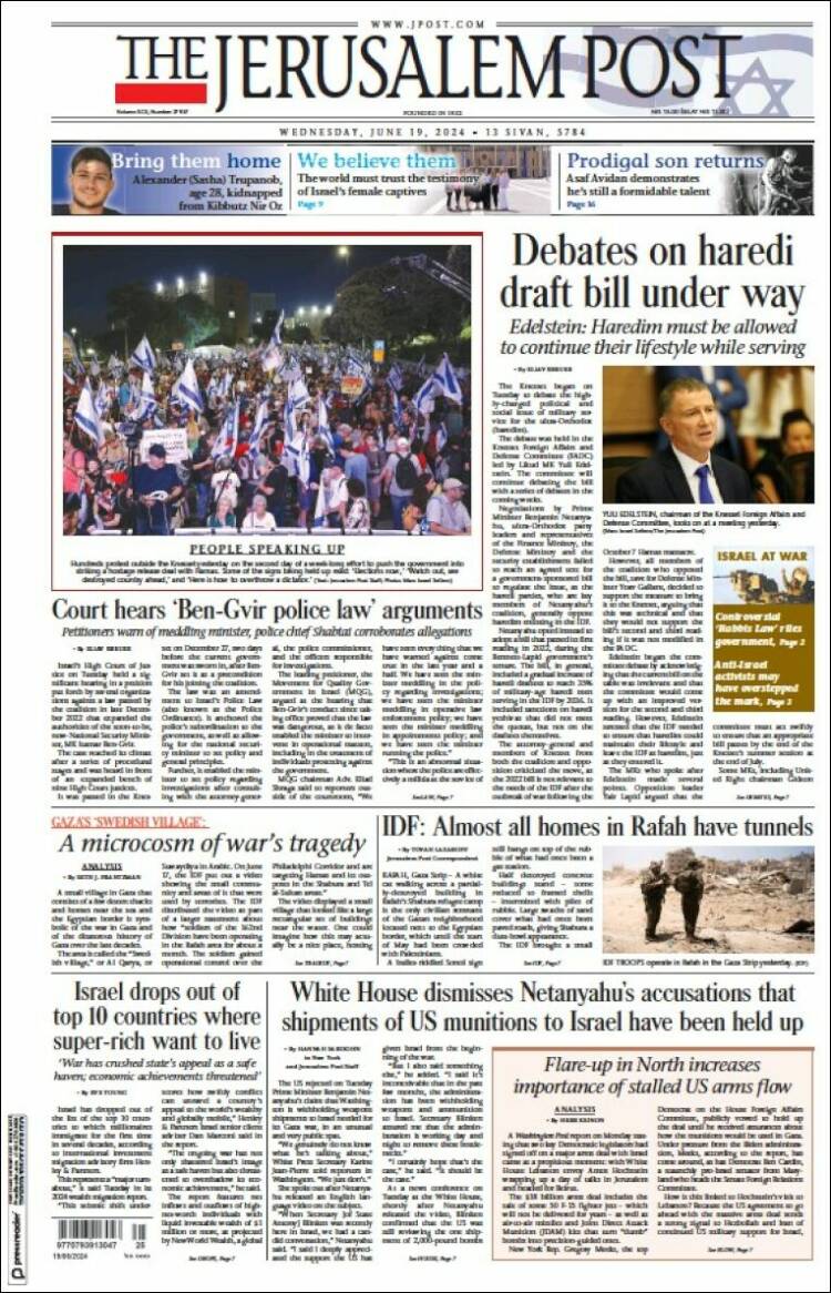 Portada de The Jerusalem Post (Israel)