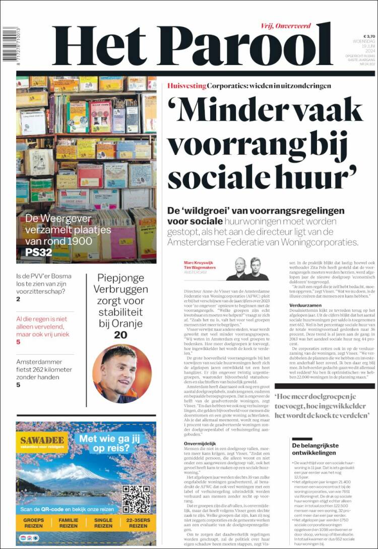 Portada de Het Parool (Pa&iacute;ses Bajos)