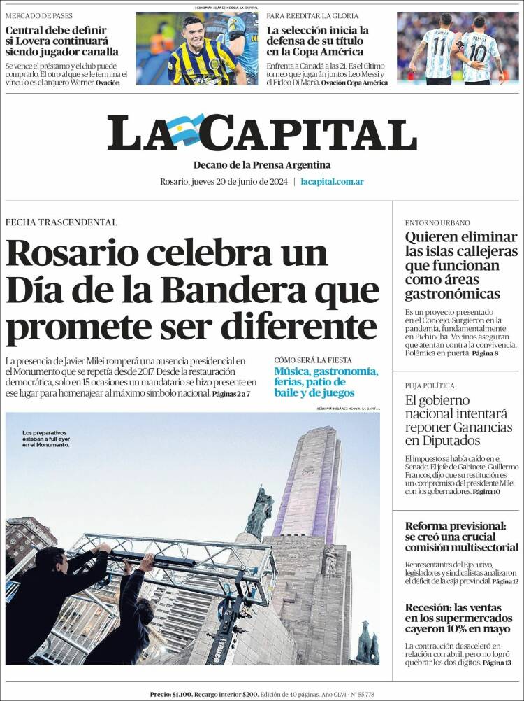 Portada de La Capital - Rosario (Argentina)