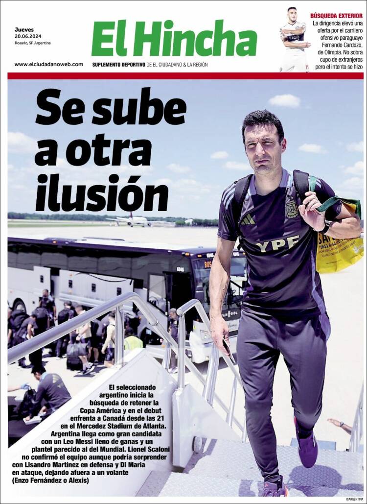 Portada de El Hincha (Argentina)