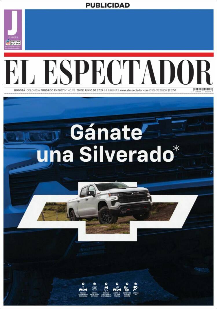 Portada de El Espectador (Colombia)