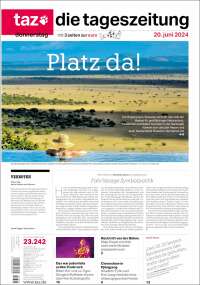 Portada de Die Tageszeitung (Alemania)