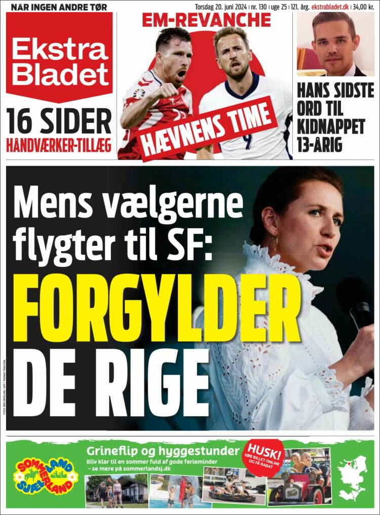 Portada de Ekstra Bladet (Dinamarca)