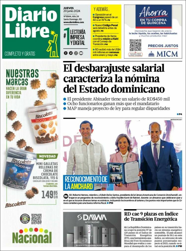Portada de Diario Libre (R. Dominicana)