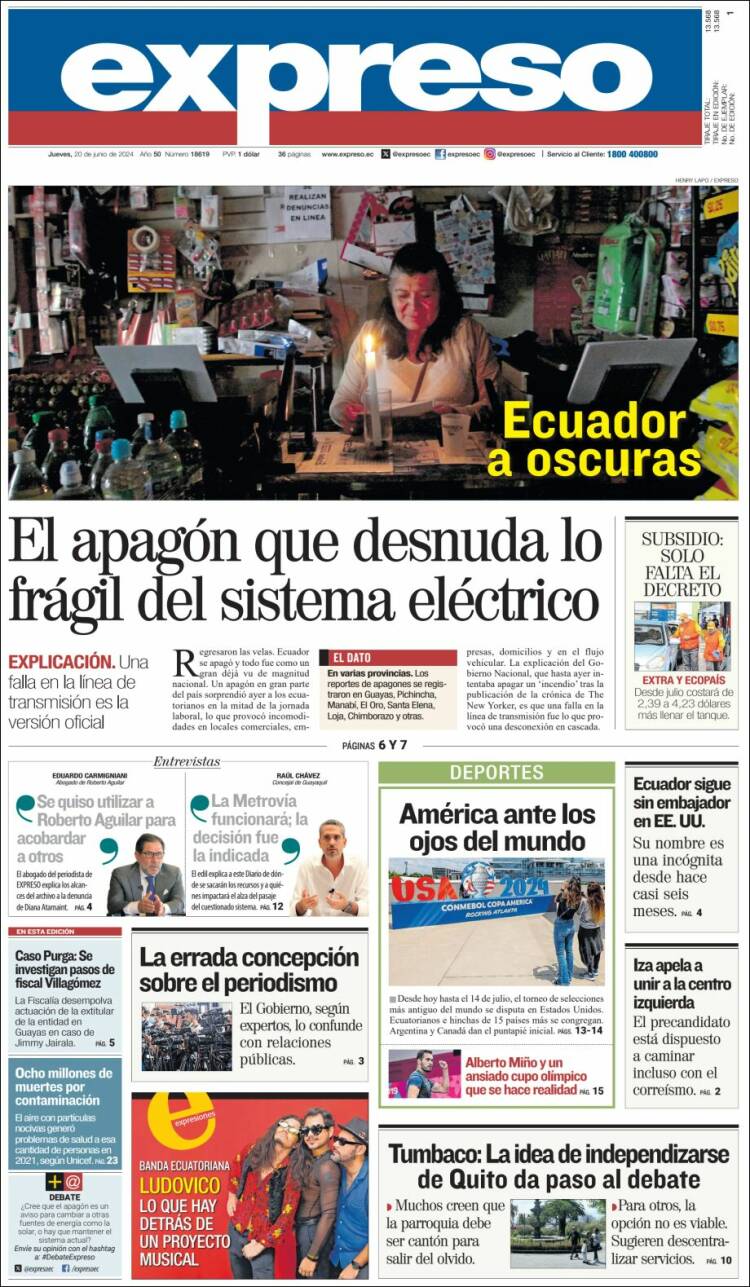 Portada de Expreso (Ecuador)