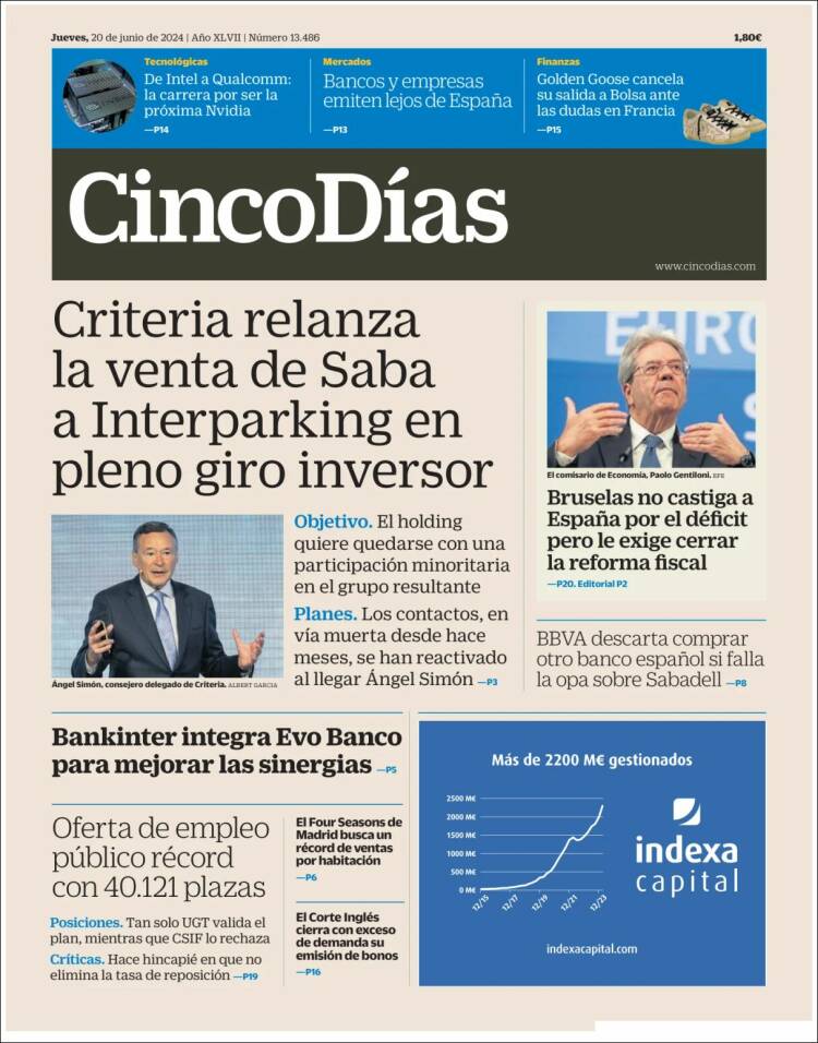 Portada de Cinco Días (España)
