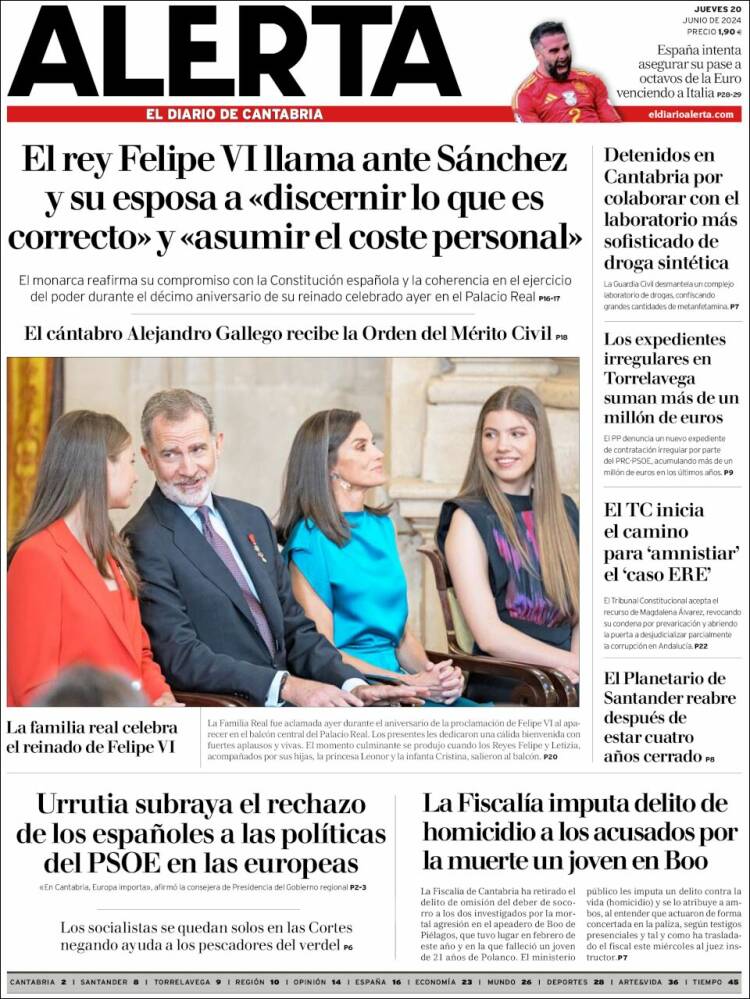Portada de Alerta - El Diario de Cantabria (España)