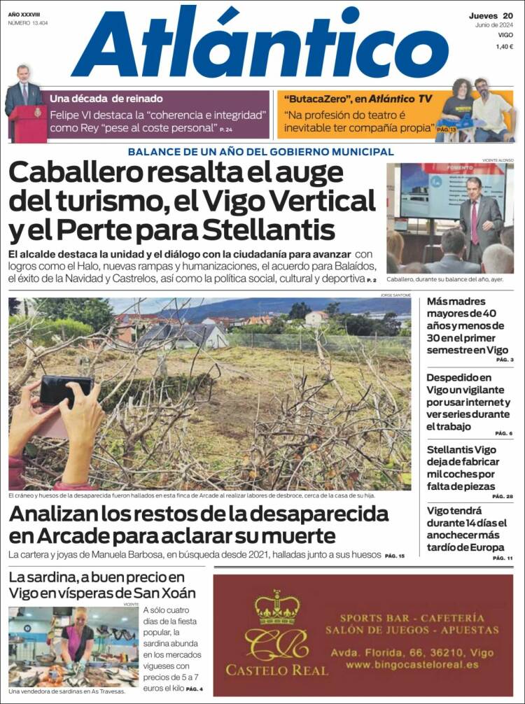 Portada de Atlántico Diario (España)