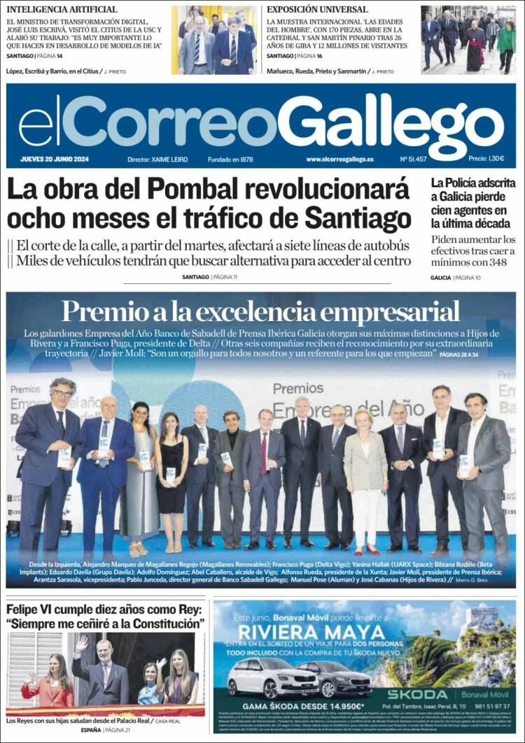 Portada de El Correo Gallego (España)