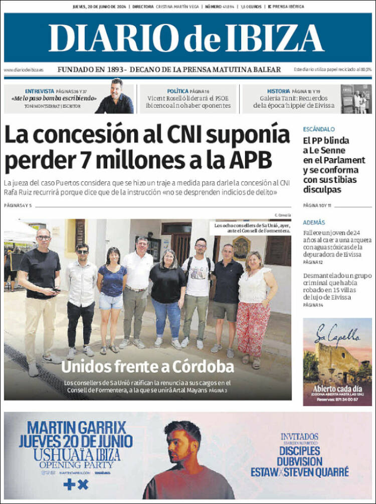 Portada de Diario de Ibiza (España)