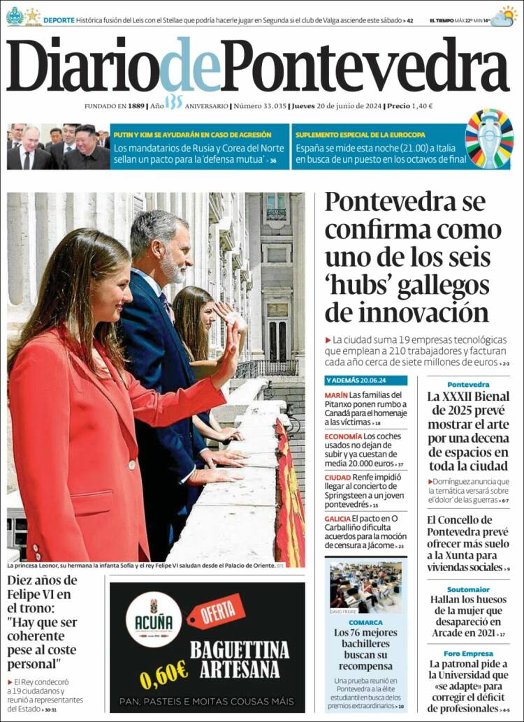 Portada de Diario de Pontevedra (España)