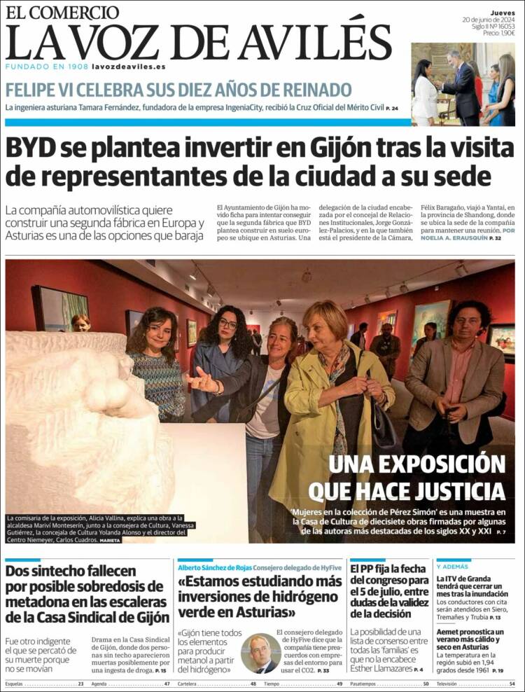 Portada de El Comercio - Avilés (España)