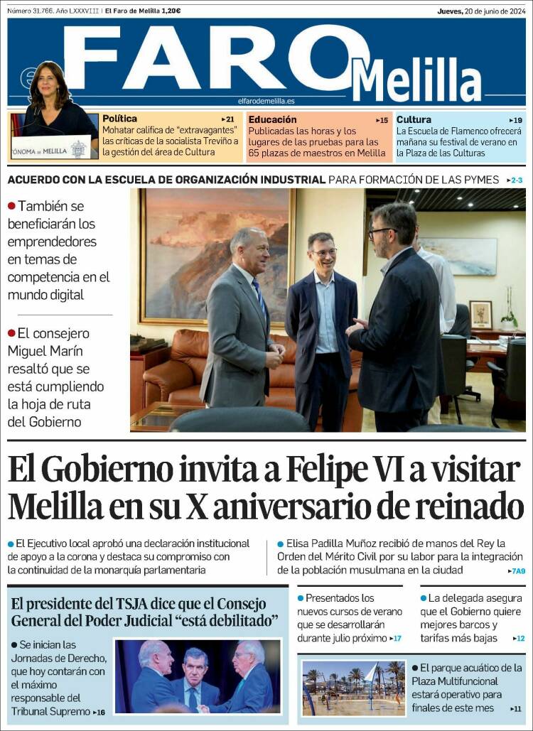 Portada de El Faro de Melilla (España)