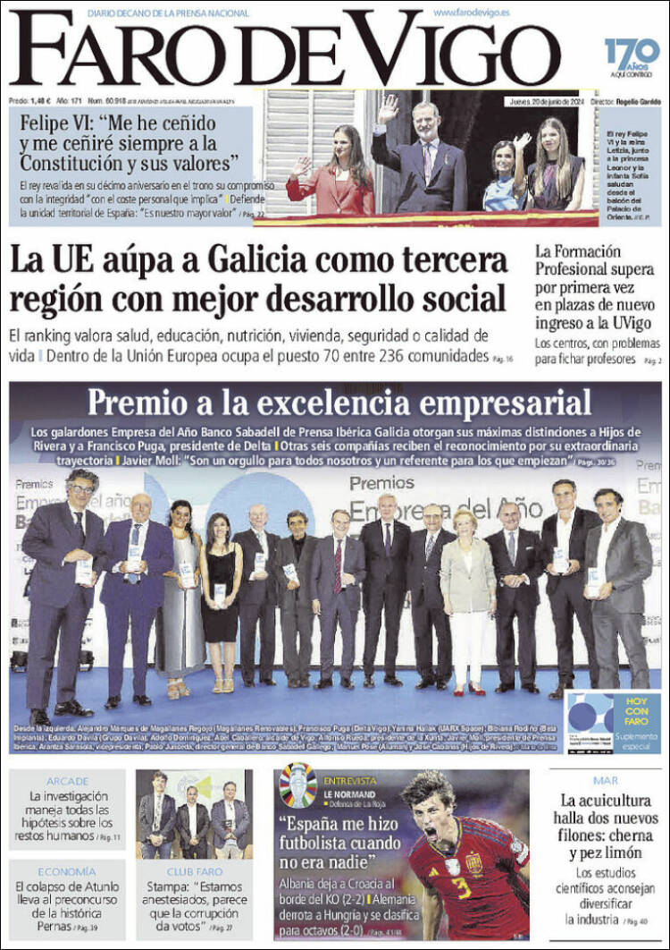 Portada de Faro de Vigo (España)