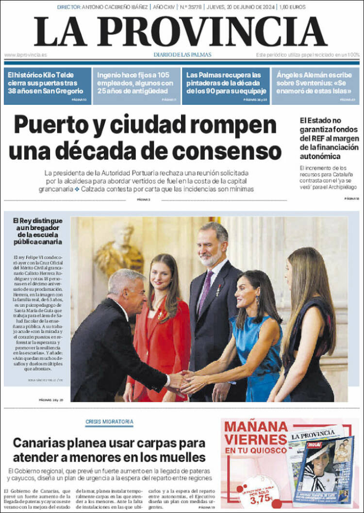 Portada de La Provincia (España)