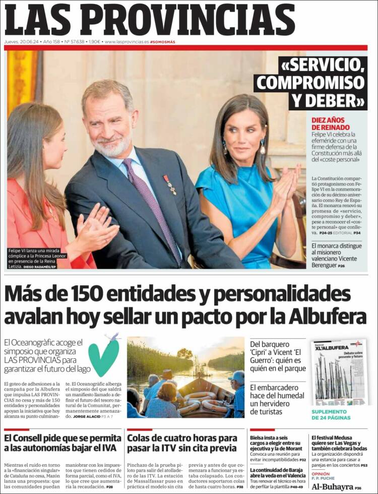 Portada de Las Provincias (España)