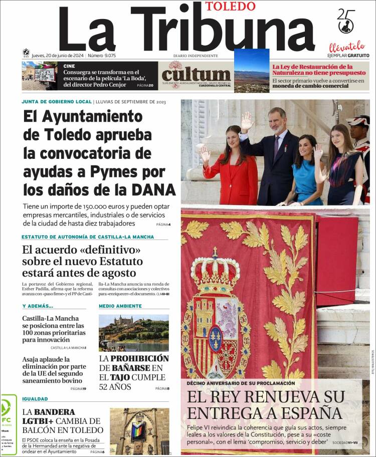 Portada de La Tribuna de Toledo (España)