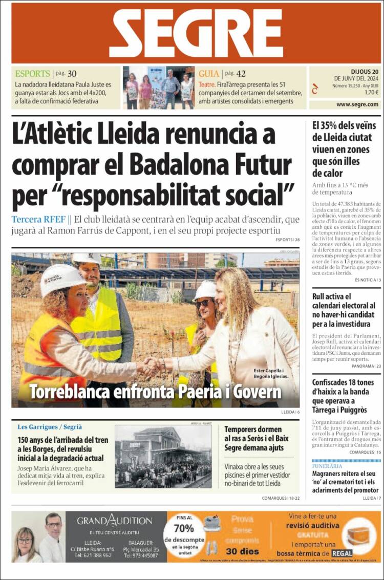 Portada de Segre (España)
