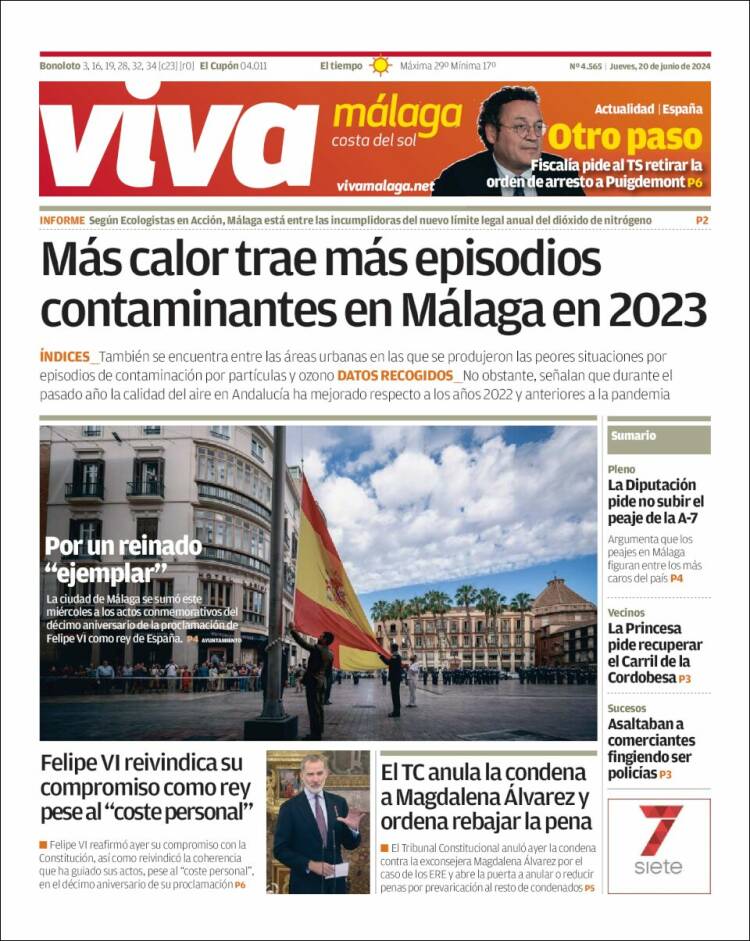 Portada de Viva Málaga (España)