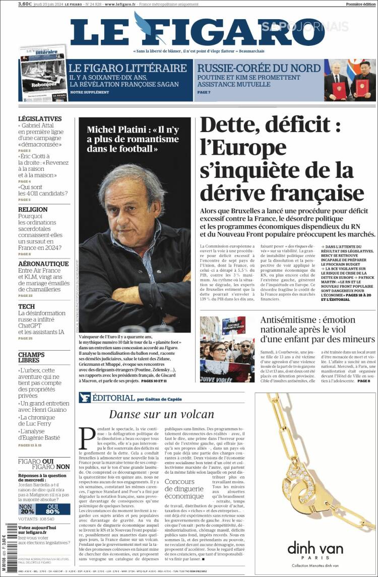 Portada de Le Figaro (Francia)