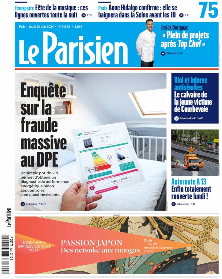 Portada de Le Parisien (Francia)