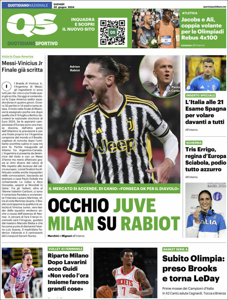 Portada de Quotidiano Sportivo (Italia)