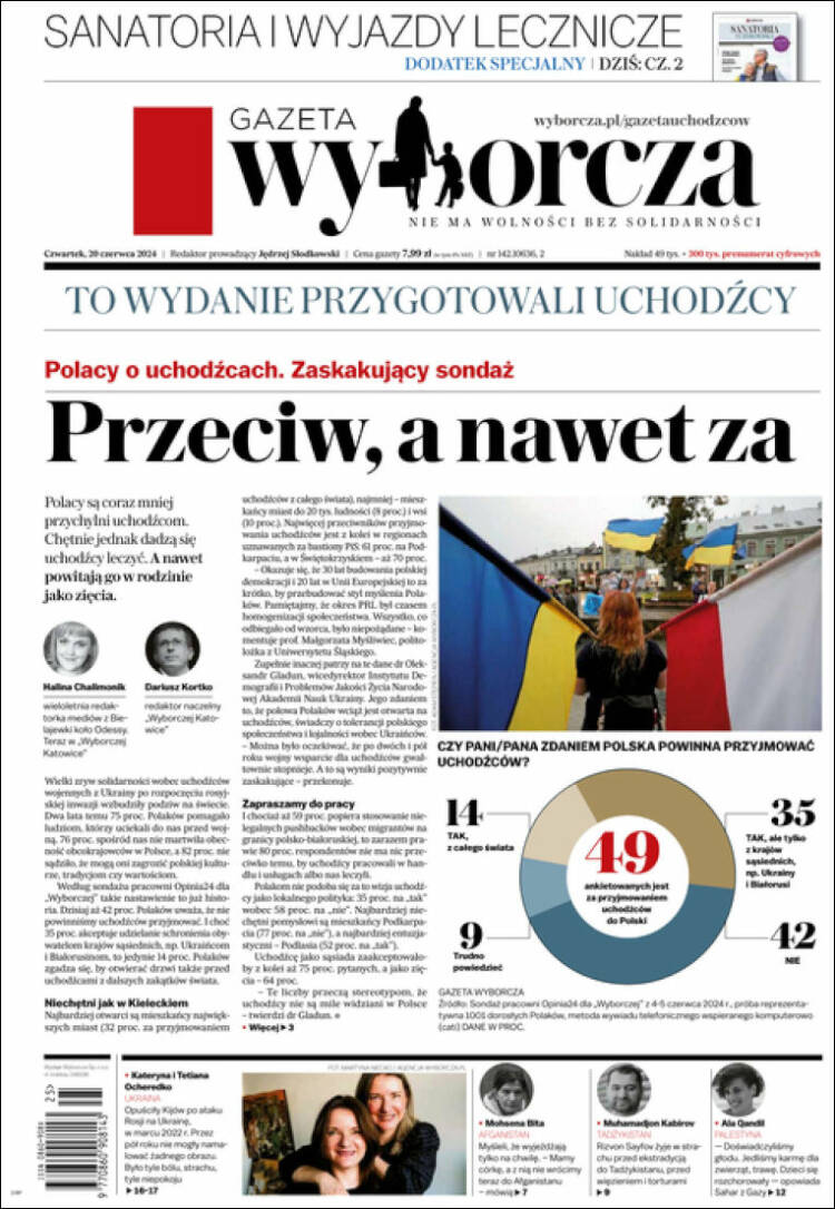 Portada de Gazeta Wyborcza (Polonia)