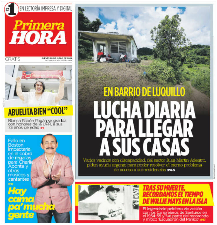 Portada de Primera Hora (Puerto Rico)