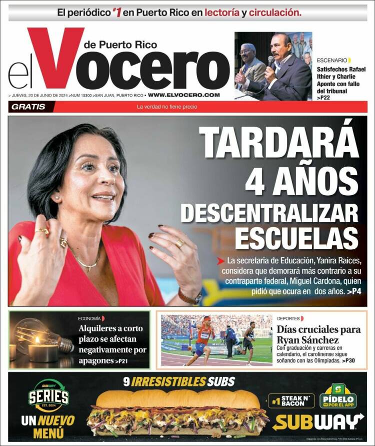 Portada de Vocero (Puerto Rico)