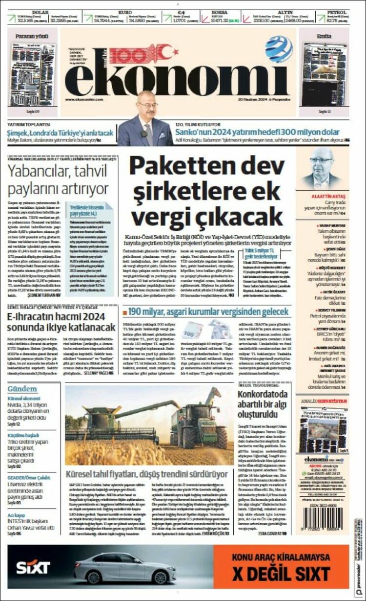 Portada de Dünya (Turqu&iacute;a)