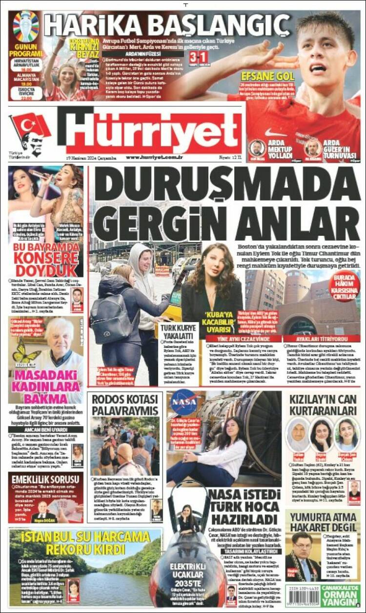 Portada de Hürriyet (Turqu&iacute;a)