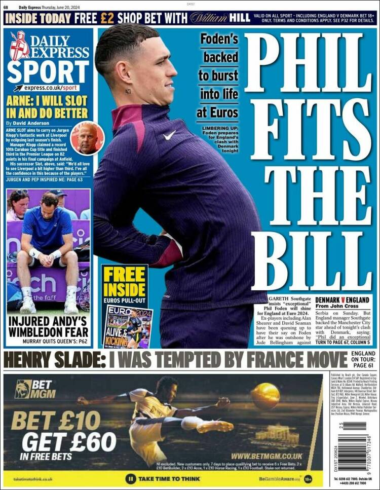 Portada de Express Sport (Reino Unido)