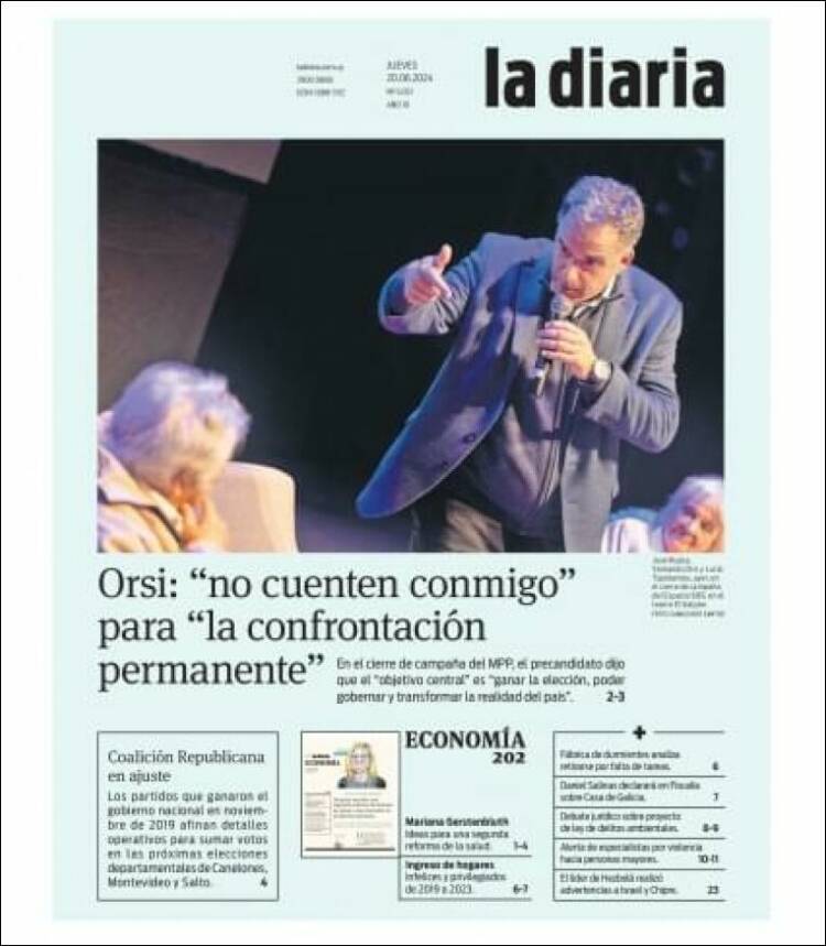 Portada de La Diaria (Uruguay)