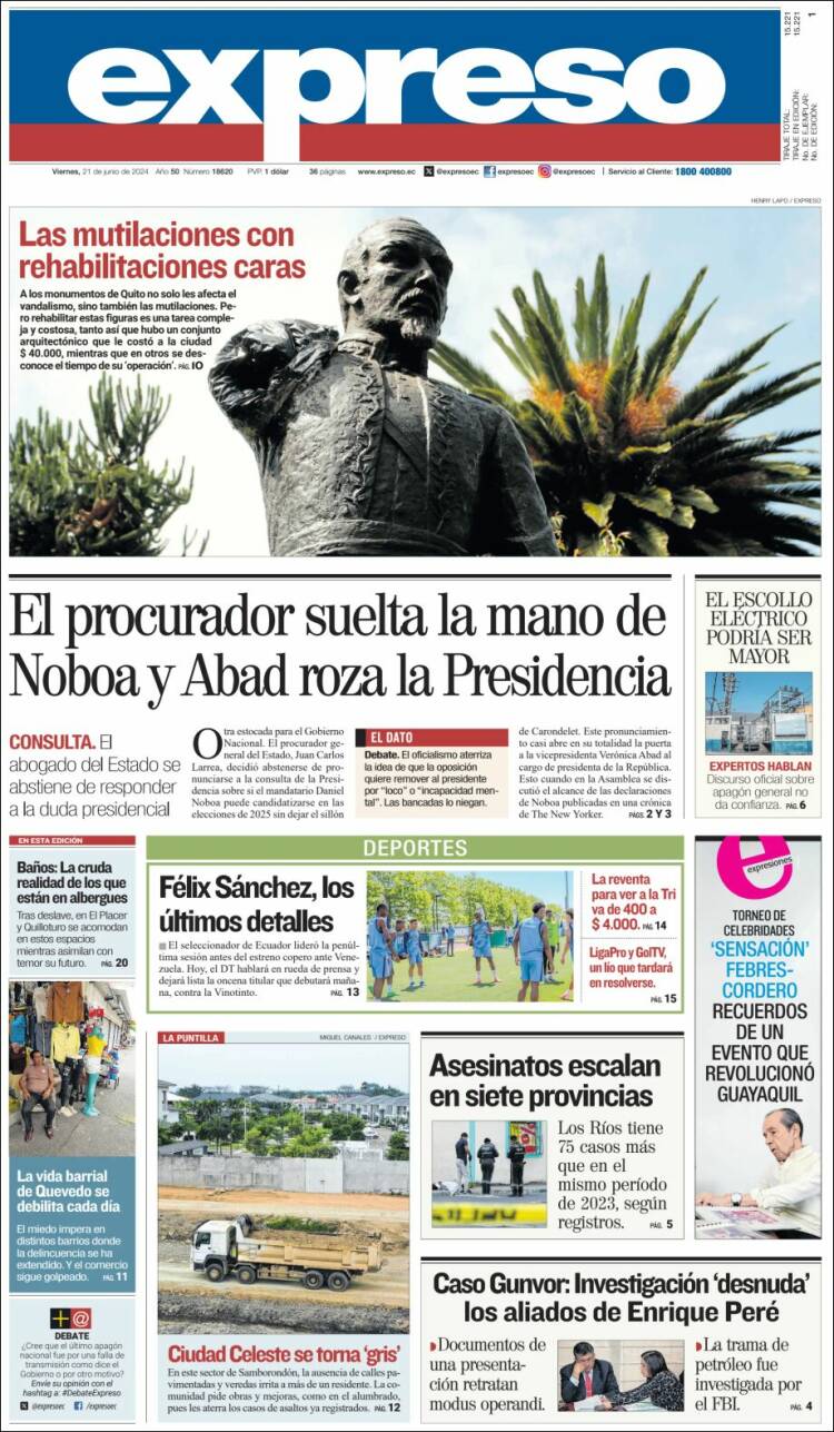 Portada de Expreso (Ecuador)
