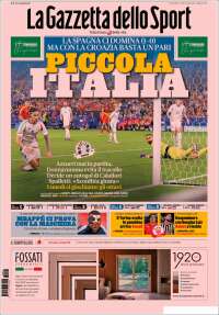 Portada de La Gazzetta dello Sport (Italia)