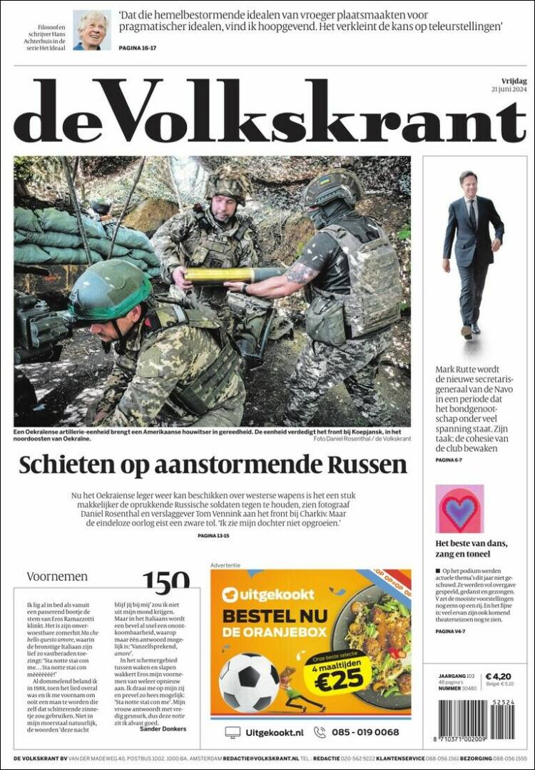 Portada de De Volkskrant (Pa&iacute;ses Bajos)