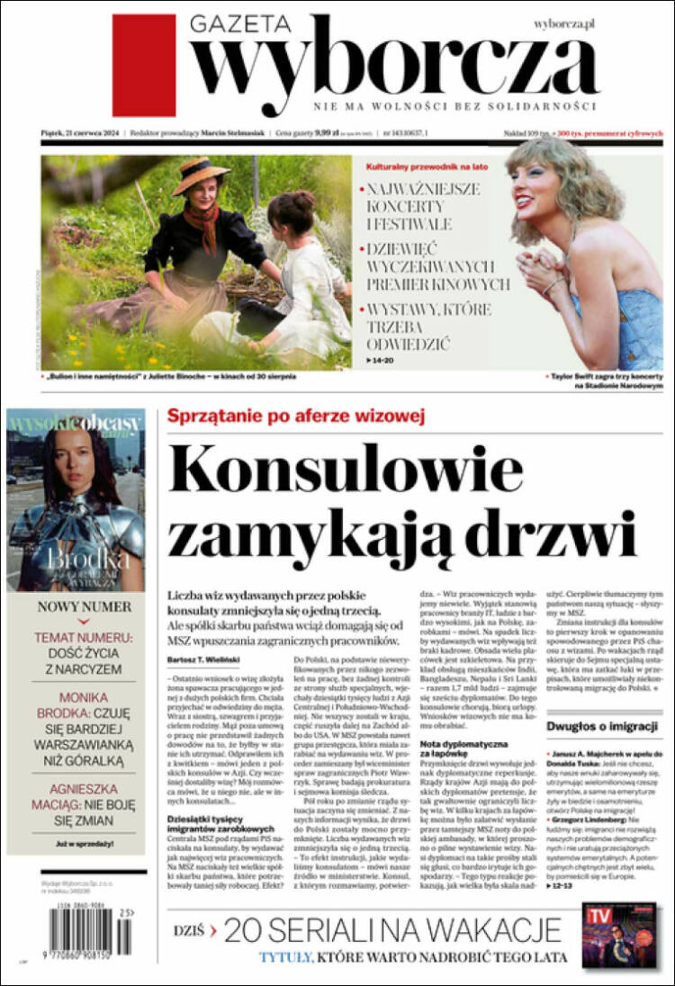 Portada de Gazeta Wyborcza (Polonia)