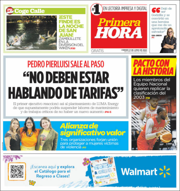 Portada de Primera Hora (Puerto Rico)