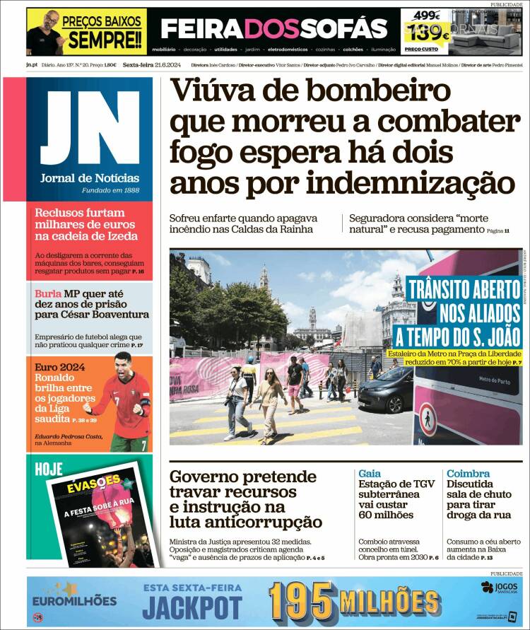 Portada de Jornal de Notícias (Portugal)